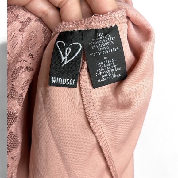 Windsor Blush Pink Coquette Fairycore Lace Strappy Homecoming Dress - Picture 3 of 8